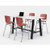 KFI Studios Midtown Bistro Dining Table With Four Coral Kool Barstools, 36 X 72 X 41, Designer White