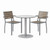 KFI Studios Eveleen Outdoor Patio Table With Two Mocha Powder-coated Polymer Chairs, 30" Dia X 29h, Gray, Ships In 4-6 Business Days