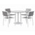 KFI Studios Eveleen Outdoor Patio Table W/four Gray Powder-coated Polymer Chairs, Round, 36" Dia X 29h,white, Ships In 4-6 Business Days