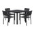 KFI Studios Eveleen Outdoor Patio Table With Four Black Powder-coated Polymer Chairs, Square, 35", Black, Ships In 4-6 Business Days