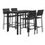 KFI Studios Eveleen Outdoor Bistro Patio Table With Four Black Powder-coated Polymer Barstools, 32 X 55, Black, Ships In 4-6 Bus Days