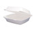 Dart Foam Hinged Lid Containers, 1-compartment, 8.38" X 7.78" X 3.25", White, 200/carton
