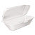 Dart Foam Hinged Lid Container, Hoagie Container With Removable Lid, 5.3 X 9.8 X 3.3, White, 125/bag, 4 Bags/carton