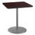NPS Cafe Table, 36w X 36d X 42h, Square Top/round Base, Mahogany Top, Gray Base