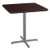 NPS Cafe Table, 36w X 36d X 36h, Square Top/x-base, Mahogany Top, Gray Base
