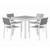 KFI Studios Eveleen Outdoor Patio Table With Four Gray Powder-coated Polymer Chairs, 32" Square, Gray, Ships In 4-6 Business Days