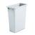 Slim Jim Waste Container With Handles, Rectangular, Plastic, 15.9 Gal, Light Gray