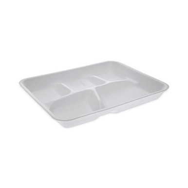 Pactiv Foam School Trays, 5-Compartment, 8.25 x 10.25 x 1, Black, 500/Carton