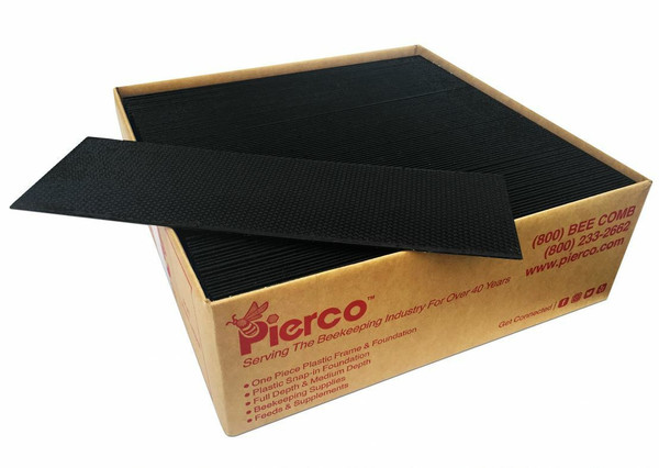 Pierco Medium Waxed Plastic Foundation - DOUBLE WAX -  Case of 100