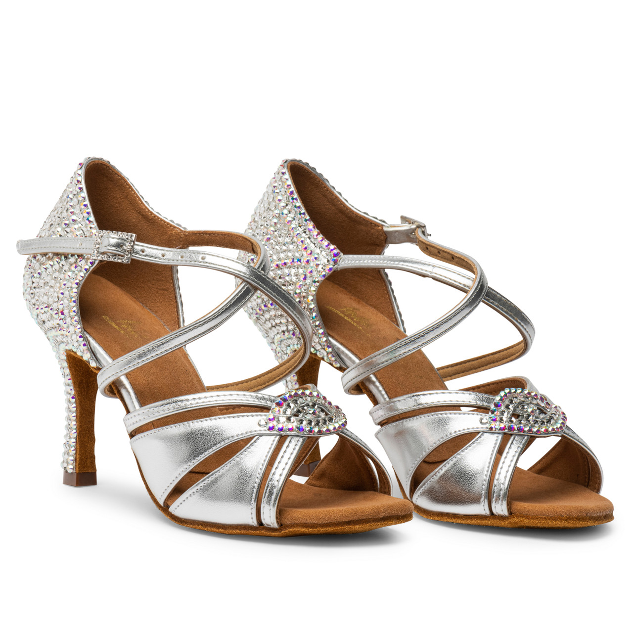 International Dance Shoes | Ladies Ballroom & Latin Dance Online UK | Stoned by Hemera | Mia Lauren II Silver | Made with Preciosa® Crystals