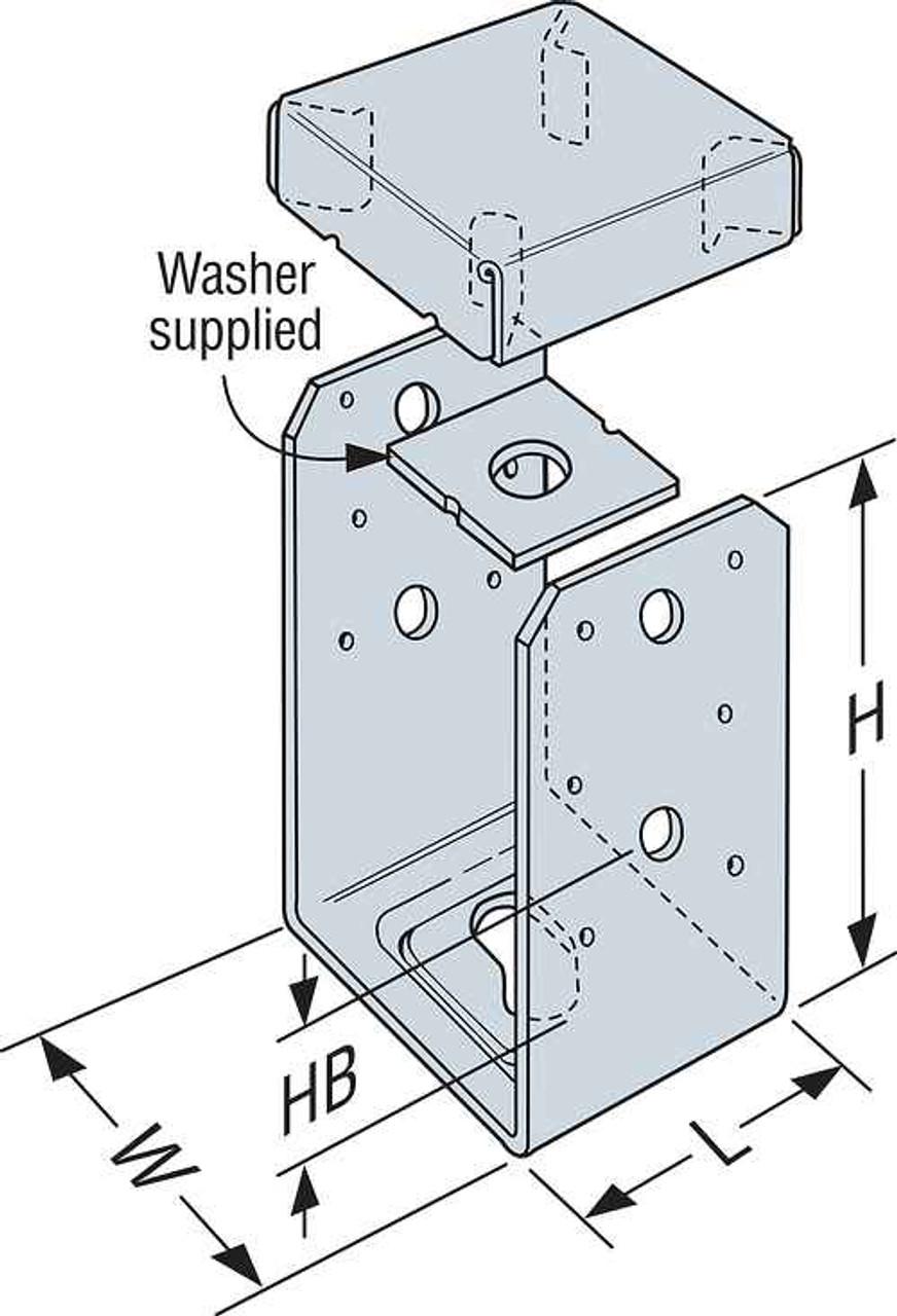ABU44Z Adjustable Post Base