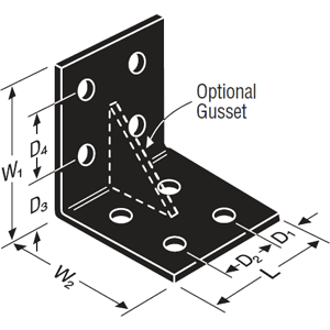 HL37GPC Heavy L-Shaped Angle w/ Gusset