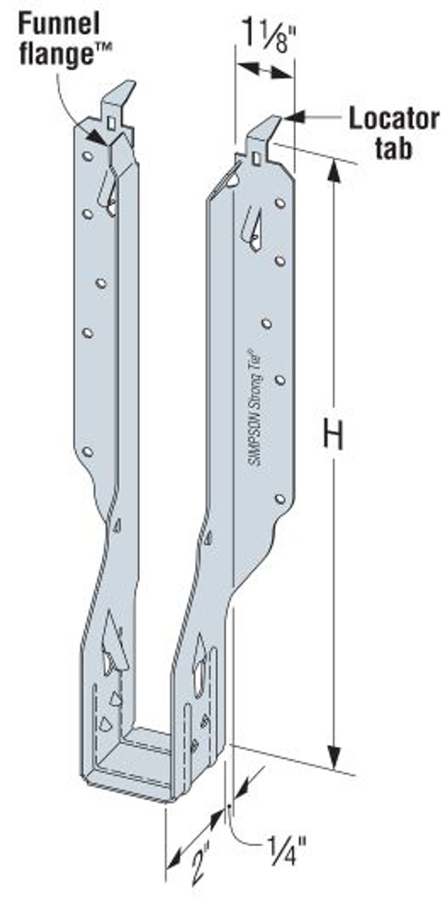 IUS3.56/11.88 I-Joist Hybrid Hanger with Snap-In Feature