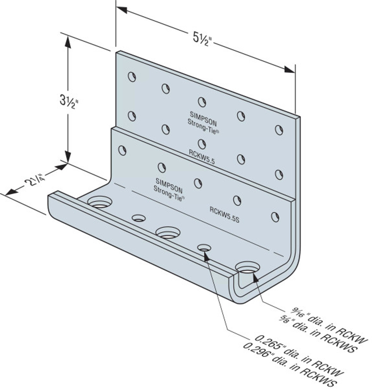 RCKW5.5S-R10 Kneewall Connector Stiffener (Carton of 10pcs)