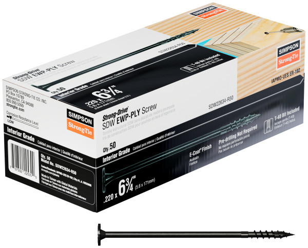 SDW22634-R50 Strong-Drive Ewp-Ply Screw (Box of 50pcs)