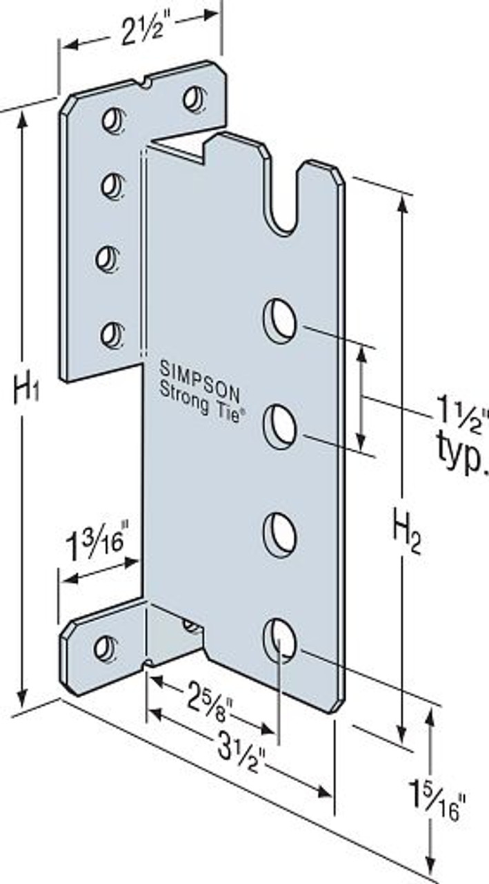 CJT4ZS Concealed Joist Tie - Short Pins