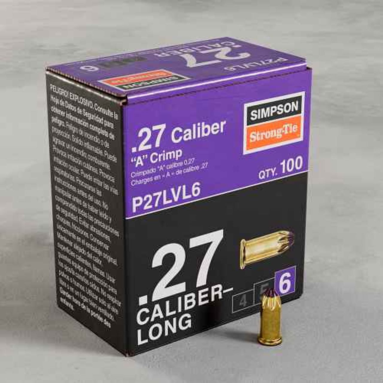 P27LVL6 .27 Caliber Single Shot Load - Long Purple (L6) (Pack of 