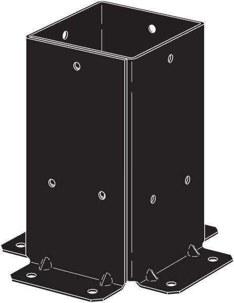 SAGE-B66-KT2 Sage System Post Base for 6x6 w/ Screws (Box of 2pcs)