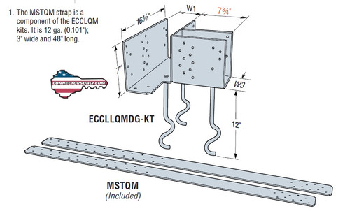 ECCLRQMD5.50G-KT Column Cap Kit RIGHT w/ Deck Tab