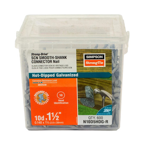 N10D5HDG-R Smooth-Shank Connector Nail (5lb - 600ct) 10d. x 1-1/2" 