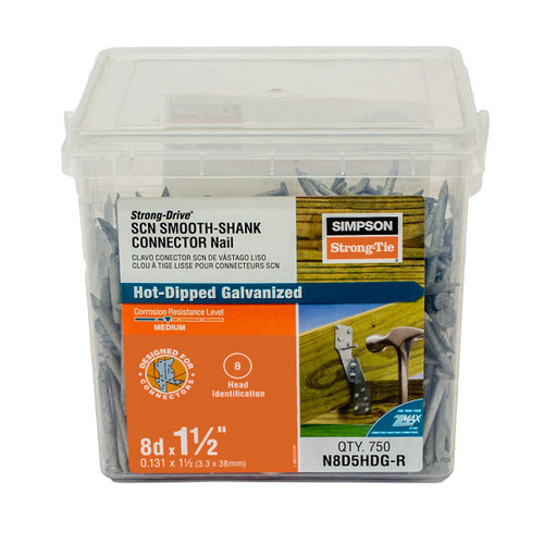 N8D5HDG-R Smooth-Shank Connector Nail (5lb - 750ct) 8d. x 1-1/2" 