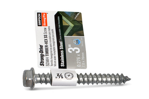 SDWH27300SS-R10 Timber Hex SS Screw (Box of 10pcs)