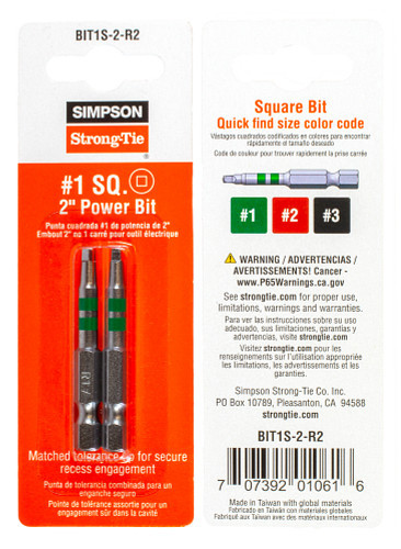 BIT1S-2-R2 Driver Power Bit (Pack of 2pcs)