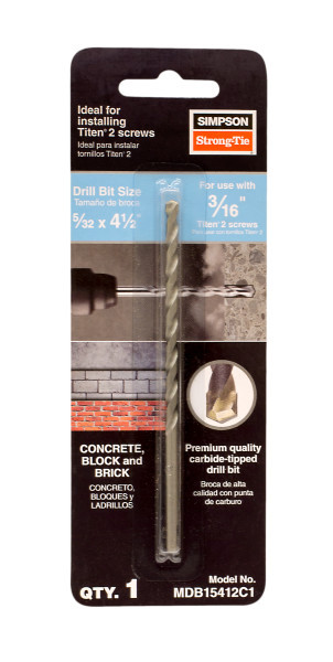 MDB18512C1 Titen Turbo Screw Anchor Drill Bit