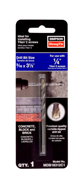 MDB18312C1 Titen Turbo Screw Anchor Drill Bit