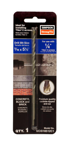 MDB18512C1 Titen Turbo Screw Anchor Drill Bit