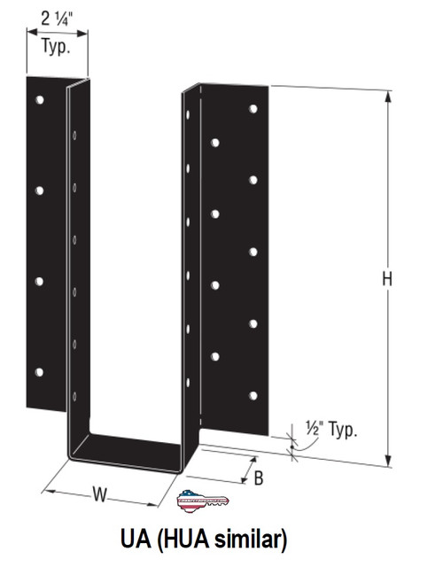 UA12 Architectural Hanger Painted (Choose Width 3.125-7.25)