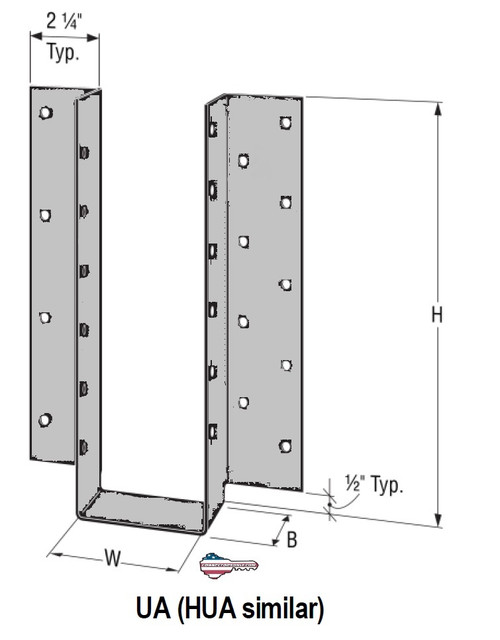 UA15HDG Architectural Hanger (Choose Width 3.125-7.25)