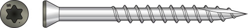 T07225FT70GR Trim-Head Screw, 6-Lobe Drive (70pc Pack) Gray