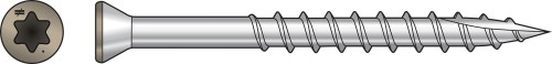 T07225FT70TN Trim-Head Screw, 6-Lobe Drive (70pc Pack) Tan