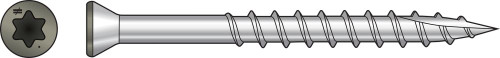 T07225FTBGR Trim-Head Screw, 6-Lobe Drive (Carton of 1750pcs) Gray