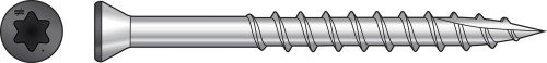 T07225FTPGR04 Trim-Head Screw, 6-Lobe Drive (350pc Pack) Gray04