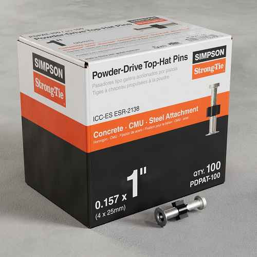 PDPAT-100 Powder-Driven Top-Hat Pin (Pack of 100pcs)