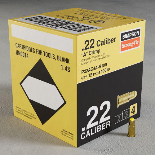 P22AC4A-R100 .22 Caliber "A" Crimp Load - Single Shot Yellow (L4) (12-Packs of 100pcs)