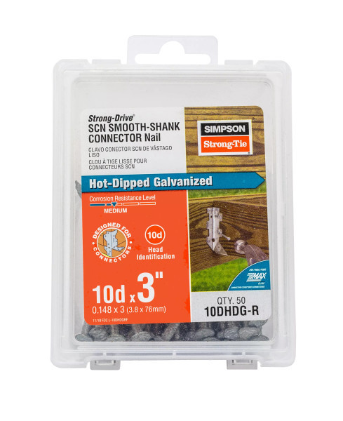 10DHDG-R Smooth-Shank Connector Nail (1lb - 50ct) 10d. x 3"