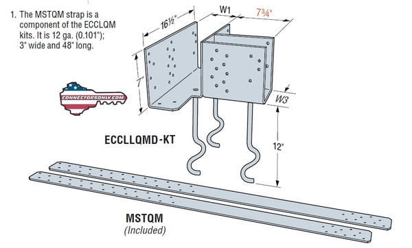 ECCLLQMD3.62-KT Column Cap Kit LEFT w/ Deck Tab