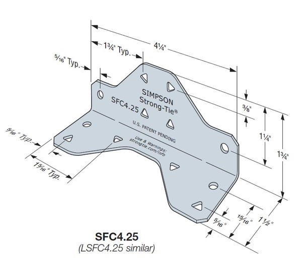 SFC4.25-R175 Steel Framing Connector (Carton of 175pcs)