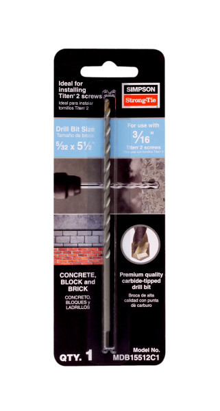 MDB15512C1 Titen Turbo Screw Anchor Drill Bit