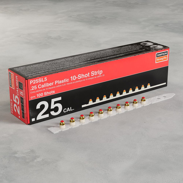 P25SL5 .25 Caliber Plastic 10-Shot Strip Load Red (L5) (Pack of 100pcs)