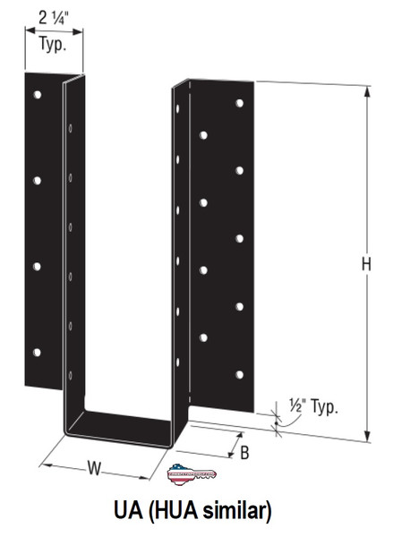 UA12PC Architectural Hanger (Choose Width 3.125-7.25)