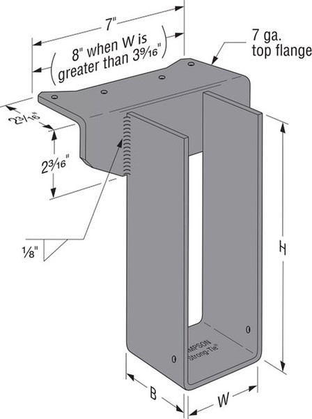 WP28-2 Welded Top Flange Joist Hanger