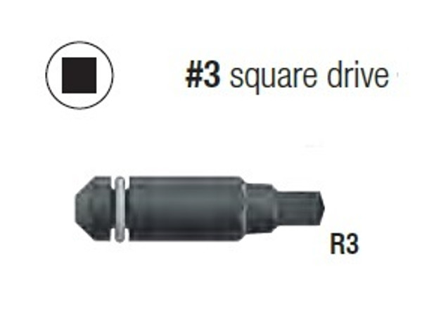 BIT3S-RC3 Quik Drive #3 Square Driver Bit (Pack of 3pcs)
