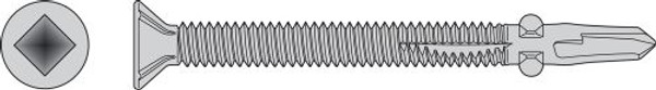 F12C250FDM Self-Drilling Flat-Head Screw with Wings (Carton of 1000pcs)