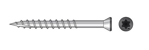 T07225FTBGR04 Trim-Head Screw, 6-Lobe Drive (Carton of 1750pcs) Gray04