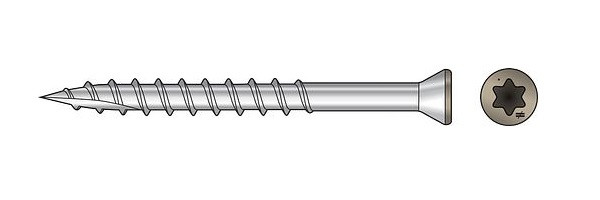 T07225FTBTN Trim-Head Screw 6-Lobe Drive (Carton of 1750pc) Tan