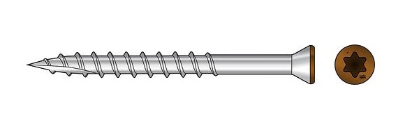 T07225FTBTN04 Trim-Head Screw, 6-Lobe Drive (Carton of 1750pc) Tan04